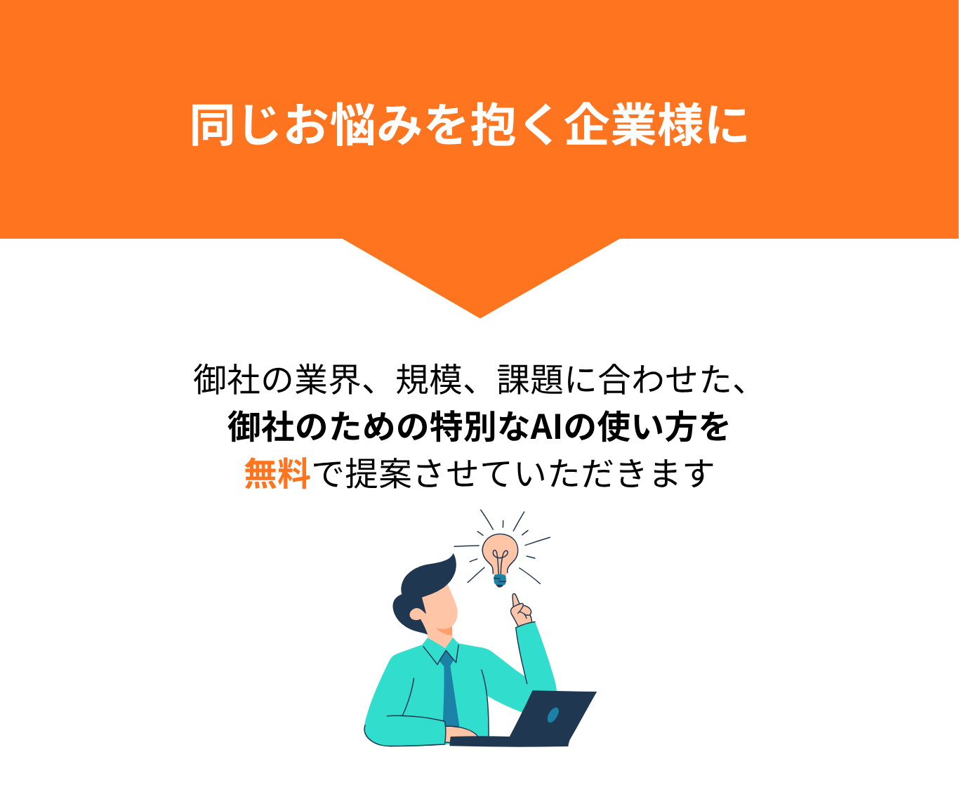 御社のための特別なAIの使い方を 無料で提案させていただきます