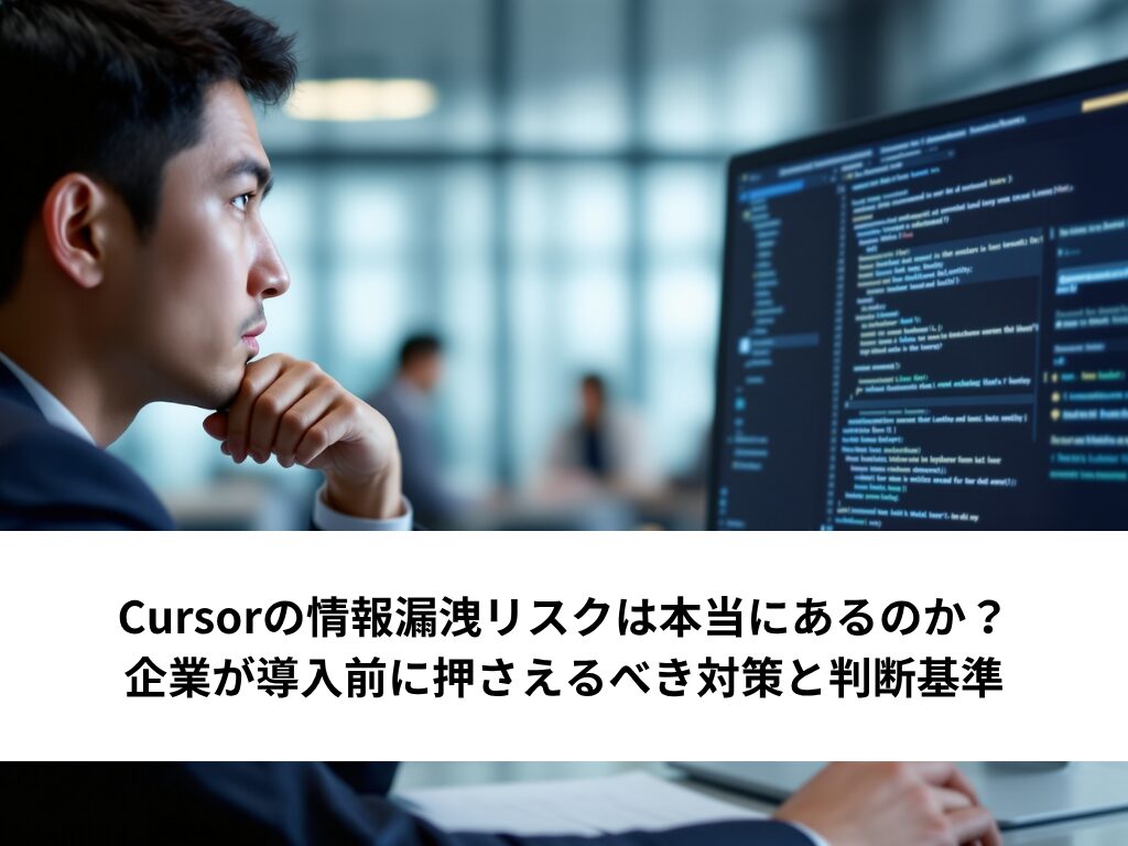 Cursorの情報漏洩リスクは本当にあるのか？企業が導入前に押さえるべき対策と判断基準