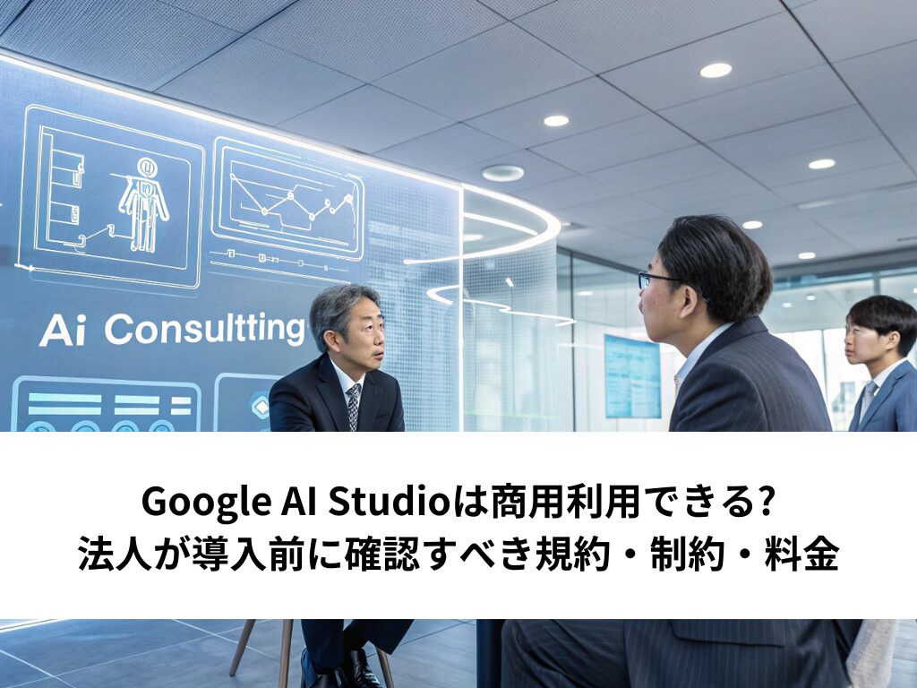 Google AI Studioは商用利用できる?法人が導入前に確認すべき規約・制約・料金