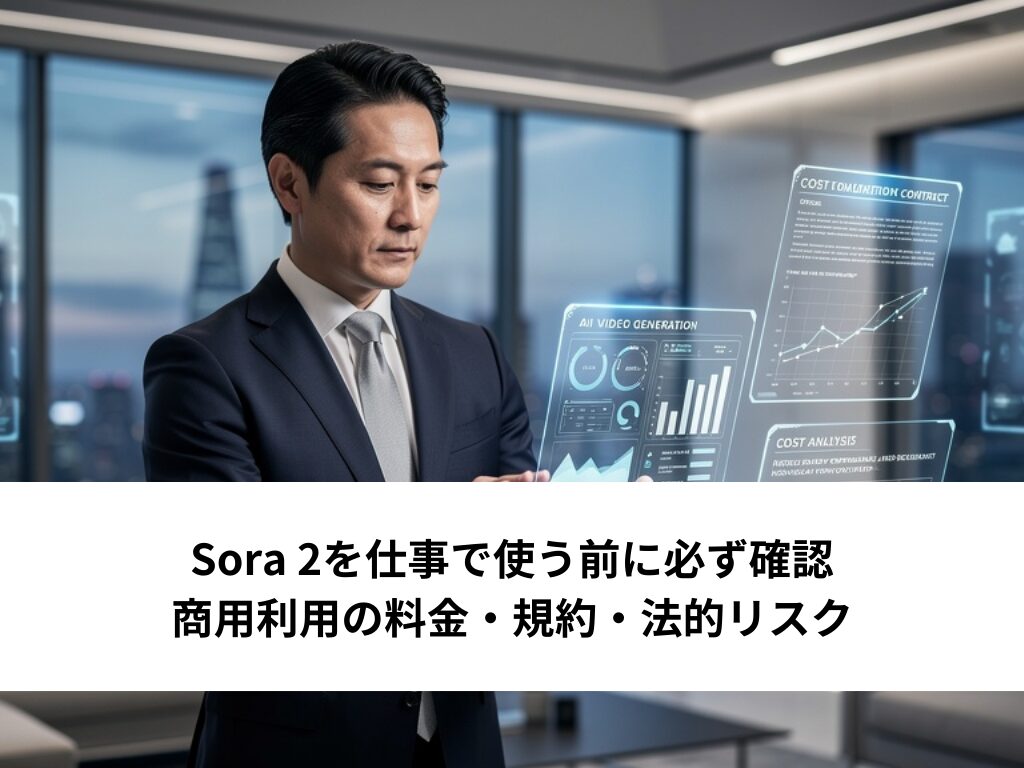 Sora 2を仕事で使う前に必ず確認｜商用利用の料金・規約・法的リスク